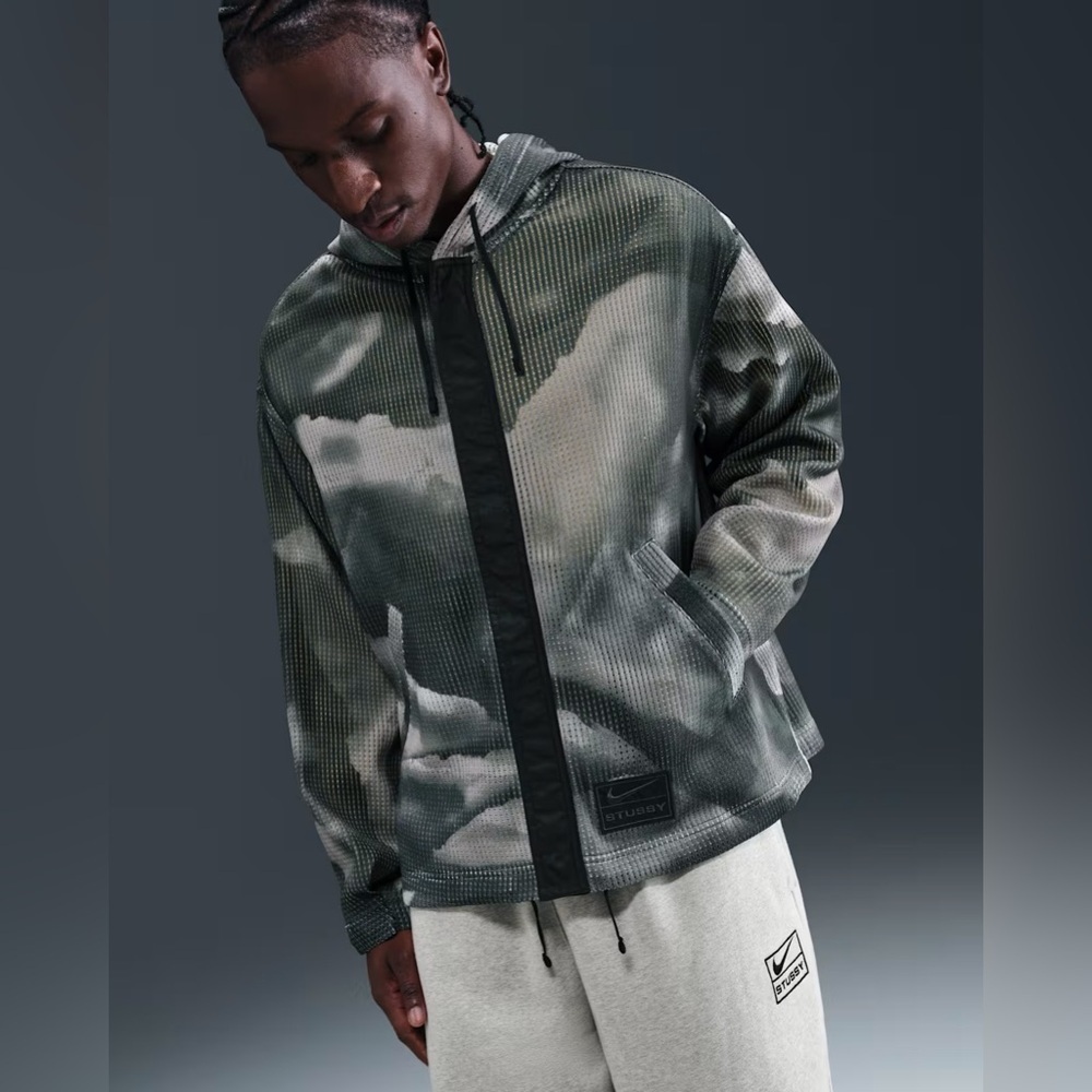 Nike x Stussy Ghillie All-Over Print Hoodie Jacket sz XXL